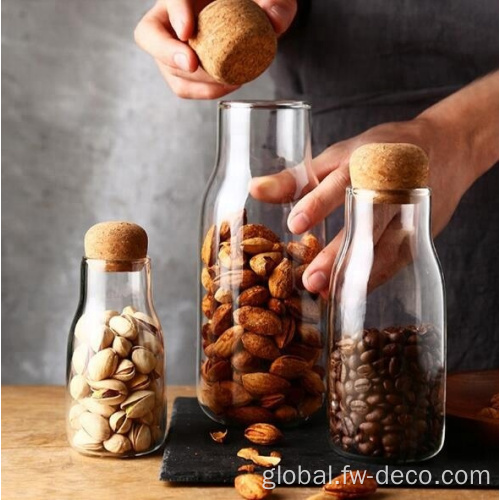 Storage Jar Spice Jar glass jar water bottle with cork Supplier